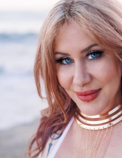 Violet Jolie somatic bodywork practitioner Newport Beach close portrait soft light